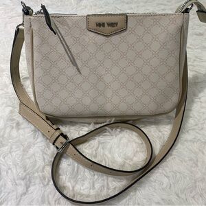 Nine West Cream Chic Crossbody Bag with Adjustable Strap